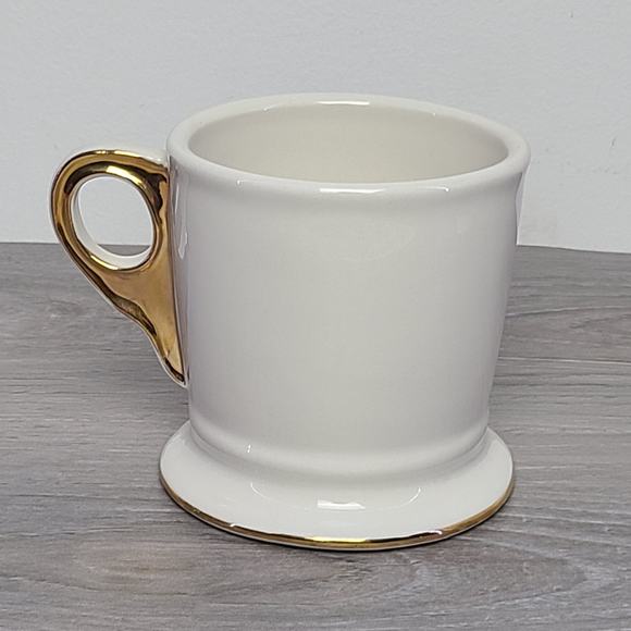 Anthropologie Monogram Initial White Mug Gold Letter K - Picture 3 of 5